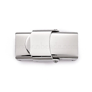 Smooth Surface 201 Stainless Steel Watch Band Clasps, Stainless Steel Color, 25x13x7mm, Hole: 10x4mm(STAS-R063-61)