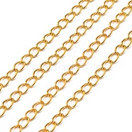 Iron Twisted Chains, Unwelded, with Spool, Oval, Golden, 6.5x4.5x0.8mm, about 164.04 Feet(50m)/roll(CH-0.8DK-G)
