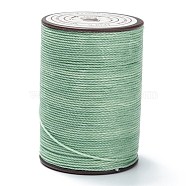 Round Waxed Polyester Thread String, Micro Macrame Cord, Twisted Cord, for Leather Sewing Stitching, Dark Sea Green, 0.65mm, about 87.48 yards(80m)/roll(YC-D004-02D-031)