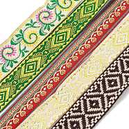 Ethnic Style Polyester Embroidery Ribbons, Jacquard Ribbon for Clothing Decoration, Mixed Color, 3/4~1-1/8 inch(18~28mm), about 4.92~8.75 Yards(4.5~8m)/Bundle(CWIR-XCP0001-22B)