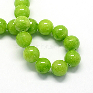 Natural Dyed Yellow Jade Gemstone Bead Strands, Round, Green Yellow, 10mm, Hole: 1mm, about 40pcs/strand, 15.7 inch(X-G-R271-10mm-Y12)