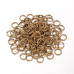 Brass Jump Rings, Brass Jump Rings, Open Jump Rings, with Smooth Joining Ends, Nickel Free, Antique Bronze, 8x1mm, 18 Gauge, Inner Diameter: 6mm, about 384pcs/50g(KK-D512-8mm-AB-NF)