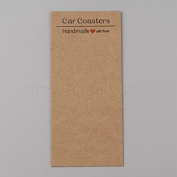 Rectangle Kraft Paper Sublimation Car Coaster Display Cards, Wheat, 17.3x7.8x0.05cm(CDIS-WH0024-18B-02)