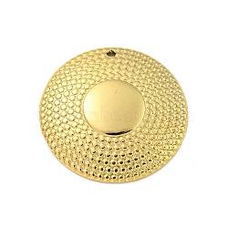 Ion Plating(IP) 304 Stainless Steel Pendants, Flat Round Charm, Real 18K Gold Plated, 25x3.5mm, Hole: 1.2mm(STAS-K253-09G)