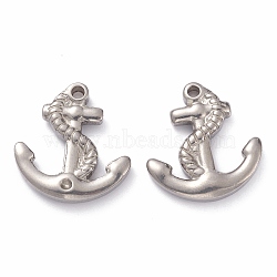 Non-Tarnish 304 Stainless Steel Pendants, Anchor, Stainless Steel Color, 20x19x4mm, Hole: 1.8mm(STAS-O140-12P)