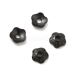 304 Stainless Steel Bead Caps, Flower, 5-Petal, Electrophoresis Black, 4x4x1mm, Hole: 1mm(STAS-N0005-01EB)