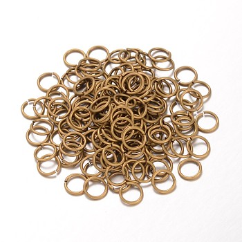 Brass Jump Rings, Brass Jump Rings, Open Jump Rings, with Smooth Joining Ends, Nickel Free, Antique Bronze, 8x1mm, 18 Gauge, Inner Diameter: 6mm, about 384pcs/50g