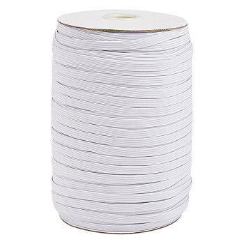 Flat Elastic Band for Mouth Cover Ear Loop, Mouth Cover Elastic Cord, DIY Disposable Mouth Cover Material, White, 1/4 inch, 5mm, about 200yards/roll(600feet/roll)