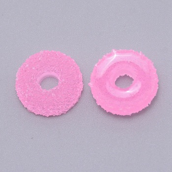 Opaque Resin Linking Rings, Imitation Donut, for DIY Accessories, Hot Pink, 16x5.5mm, Inner Diameter: 5mm