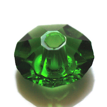 Imitation Austrian Crystal Beads, Grade AAA, K9 Glass, Faceted, Flat Round, Green, 4.5x2.5mm, Hole: 0.7~0.9mm