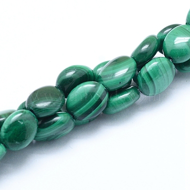 8mm Oval Malachite Beads