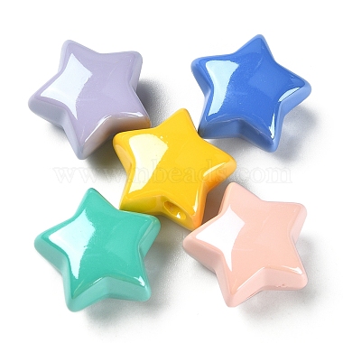 10Pcs 5 Colors Opaque Acrylic Beads(MACR-YW0002-06)-2