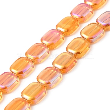 Orange Rectangle Glass Beads