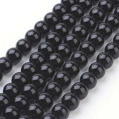 8mm Black Rhombus Black Stone Beads