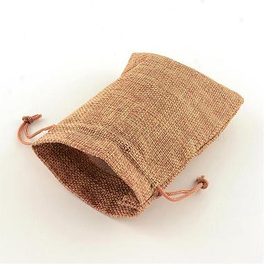 ポリエステル模造黄麻布包装袋巾着袋(ABAG-R004-14x10cm-03)-6