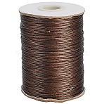 1 Roll Eco-Friendly Korean Waxed Polyester Cord, Macrame Artisan String for Jewelry Making, Round, Coffee, 1mm, about 169.51~174.98 Yards(155~160m)/Roll(YC-SP0001-03B)