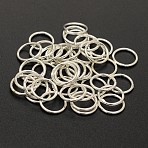 Brass Soldered Closed Jump Rings, Round, Cadmium Free & Nickel Free & Lead Free, Silver, 21 Gauge, 5x0.7mm, Inner Diameter: 3mm(KK-WH0084-05C-S)