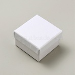 Square Paper Earring Storage Boxes, White, 5.3x5.3x3.35cm(CON-WH0099-36B)