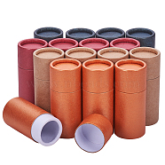 Kraft Paper Packaging Boxes, For Pen Container and Tea Caddy, Round, Mixed Color, 8.5~8.6cm, Capacity: 10ml, 4colors, 4pcs/color, 16pcs/set(CBOX-BC0001-29)