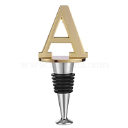 Silicone Wine Bottle Stoppers, with Zinc Alloy Findings, Cone and Letter, Golden, 106~107x40~42x25mm(FIND-WH0076-36-01A)