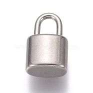 304 Stainless Steel Pendants, Padlock, Silver, 13x8x5mm, Hole: 3x4.5mm(STAS-H416-87P-D)