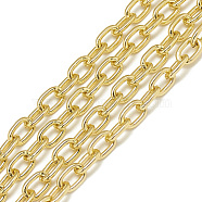 Aluminum Cable Chains, Unwelded, with Card Paper, Oval, Gold, 9x5.7x1.6mm(X-CHA-S001-046)