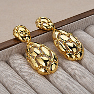 Vintage Teardrop Brass Dangle Stud Earrings, Unique Design Retro Style Ear Jewelry for WomenWomen(JO2669-1)