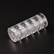 Column Plastic Beads Storage Container, 5 Compartments, Clear, 100x39mm(CON-I004-22)