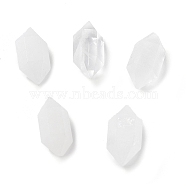Natural Quartz Crystal Double Terminated Pointed Beads, Rock Crystal Beads, No Hole, Faceted, Bullet, 10x5x4mm(G-G012-20)