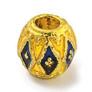 Brass Beads, with Enamel, Real 18K Gold Plated, Barrel, 7.5x7.5mm, Hole: 3mm(KK-G493-24A-G)