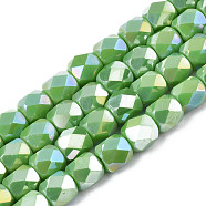Electroplate Glass Beads Strands, AB Color Plated, Faceted, Column, Sea Green, 5.5x5mm, Hole: 1.2mm, about 99pcs/strand, 21.85 inch(55.5cm)(EGLA-N002-13-A08)