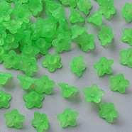 Transparent Acrylic Beads, Flower, Frosted, Dark Sea Green, 10x5mm, Hole: 1mm, about 4600pcs/500g(PL554-13)