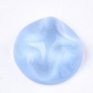 Resin Cabochons, Imitation Cat Eye, Waved Half Round, Light Sky Blue, 12x6.5mm(RESI-S364-40D-04)