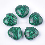 Synthetic Malachite Beads, No Hole/Undrilled, Heart, 29x30x14~15mm(G-T125-05)