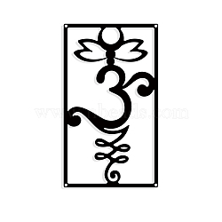 Iron Wall Art Decorations, for Front Porch, Living Room, Kitchen, Matte Style, Flower & Ohm/Aum, 300x172x1mm(HJEW-WH0067-183)