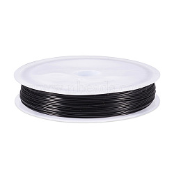 Copper Jewelry Wire, Round, Black, 22 Gauge, 0.6mm, about 59.06 Feet(18m)/Roll(CWIR-TAC0002-02D-01)