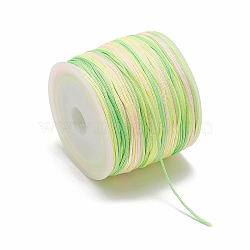 50M Segment Dyed Nylon Chinese Knotting Cord, for DIY Jewelry Making, Yellow Green, 0.8mm, about 54.68 Yards(50m)/Roll(NWIR-YW0001-05F)