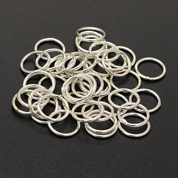 Brass Round Rings, Soldered Jump Rings, Closed Jump Rings, Cadmium Free & Nickel Free & Lead Free, Silver, 21 Gauge, 5x0.7mm, Inner Diameter: 3mm