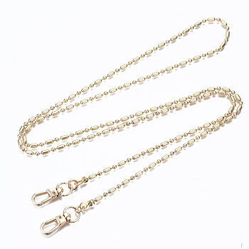 Bag Chains Straps, Brass Ball Chains, with Alloy Swivel Clasps, for Bag Replacement Accessories, Light Gold, 110x0.3cm