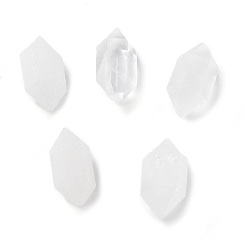 Natural Quartz Crystal Double Terminated Pointed Beads, Rock Crystal Beads, No Hole, Faceted, Bullet, 10x5x4mm