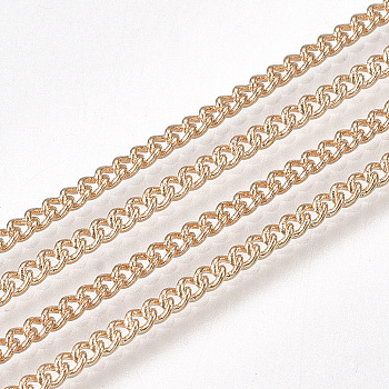 Brass Curb Chains, with Spool, Soldered, Golden, 2.5x2x0.8mm, about 39.37 Feet(12m)/roll