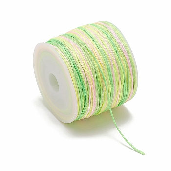 50M Segment Dyed Nylon Chinese Knotting Cord, for DIY Jewelry Making, Yellow Green, 0.8mm, about 54.68 Yards(50m)/Roll
