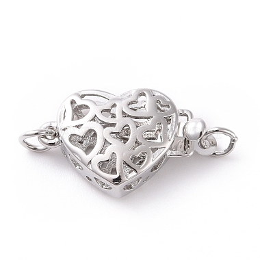 Platinum Heart Brass Box Clasps