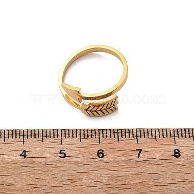 304 Stainless Steel Open Cuff Ring for Women(RJEW-F169-02G)-5