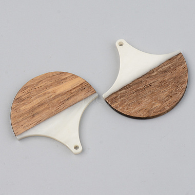 Opaque Resin & Walnut Wood Pendants(RESI-S389-046A-C04)-2