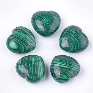30mm Heart Malachite Beads