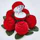 Flocking Plastic Rose Finger Ring Boxes(CON-DR0001-01)-3