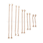 10Pcs 5 Size Ion Plating(IP) 304 Stainless Steel Chain Extender, End Chains with Lobster Claw Clasp, Rose Gold, 55~152mm, 2Pcs/size(STAS-E192-03RG)