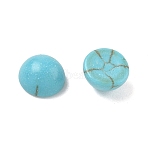 Craft Findings Dyed Synthetic Turquoise Gemstone Flat Back Dome Cabochons, Half Round, Dark Turquoise, 6x3mm(TURQ-S266-6mm-01)