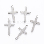 Tarnish Resistant 201 Stainless Steel Links connectors, Sideways Cross, Stainless Steel Color, 23x12.5x0.8mm, Hole: 1.5mm(STAS-H422-20P)